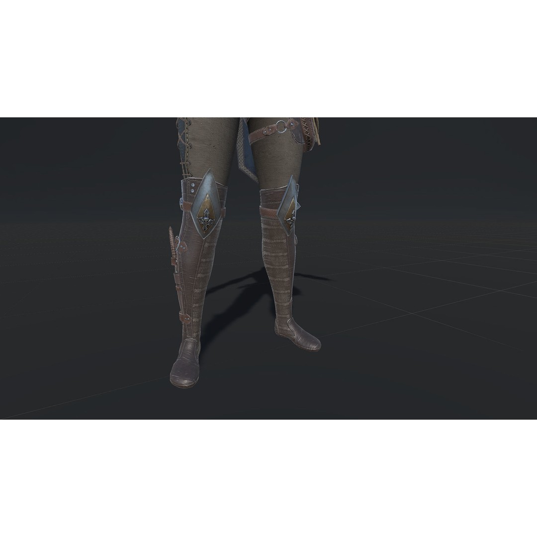 Assassin Girl 3D Model – Low Poly Rigged Character for Games, FBX - View 38