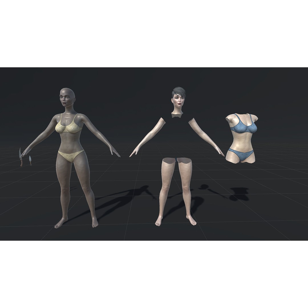 Assassin Girl 3D Model – Low Poly Rigged Character for Games, FBX - View 42