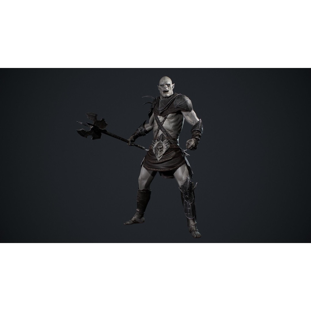 Orc 3D Model – Low Poly Game Ready Character with Rigging - View 10