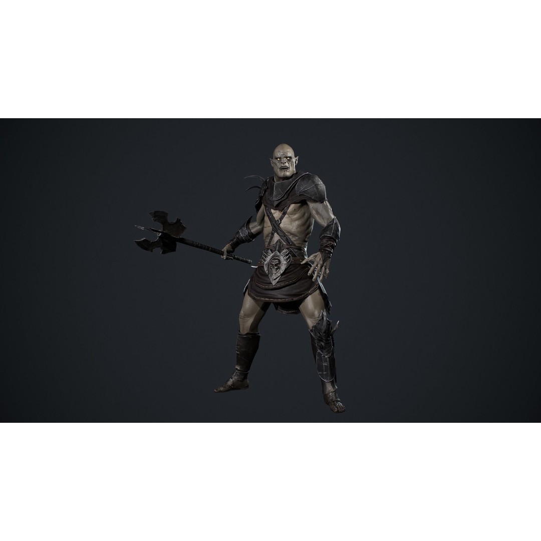 Orc 3D Model – Low Poly Game Ready Character with Rigging - View 11