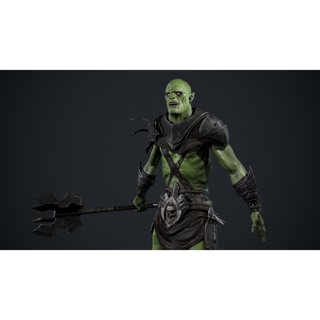 Orc 3D Model – Low Poly Game Ready Character with Rigging - View 12