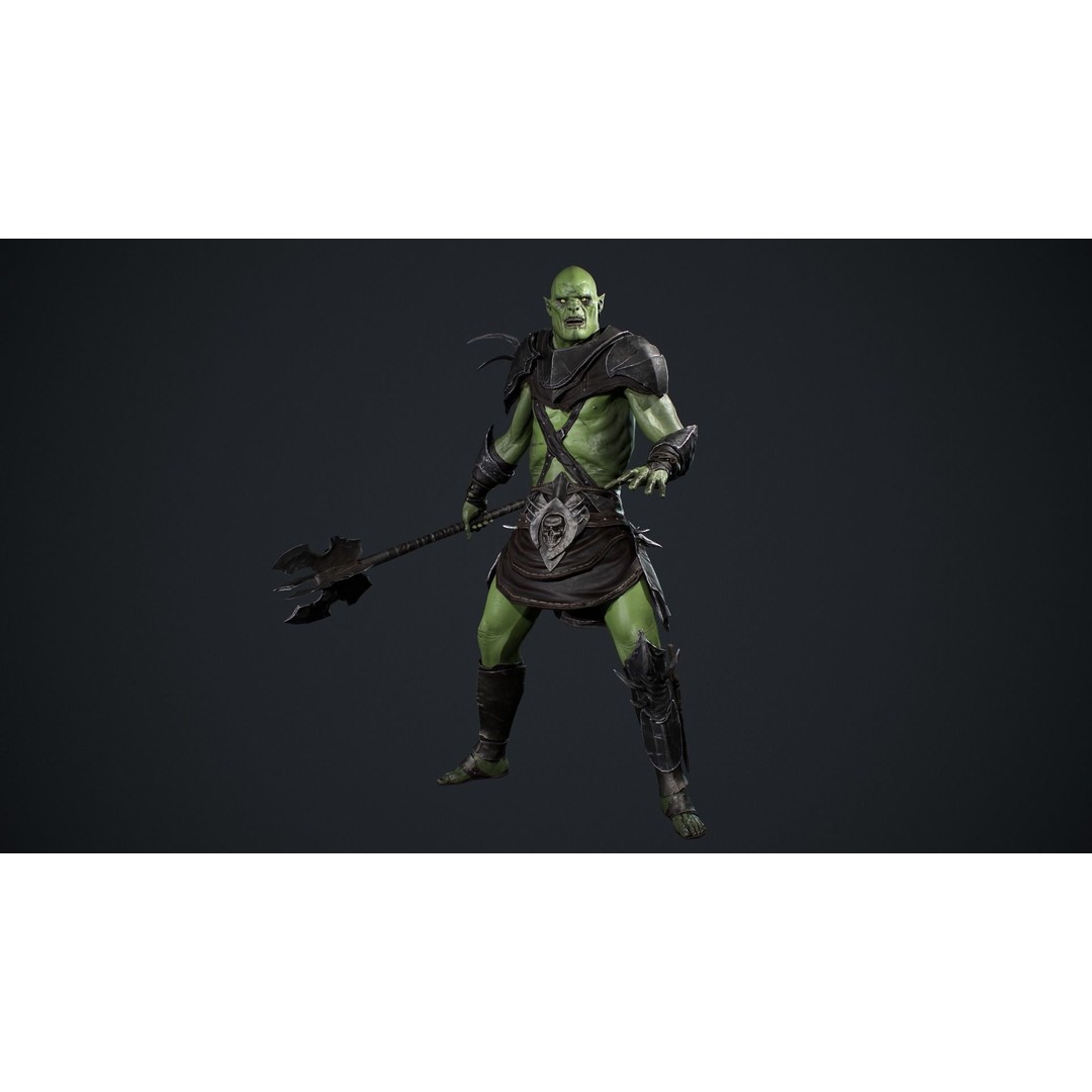 Orc 3D Model – Low Poly Game Ready Character with Rigging - View 13