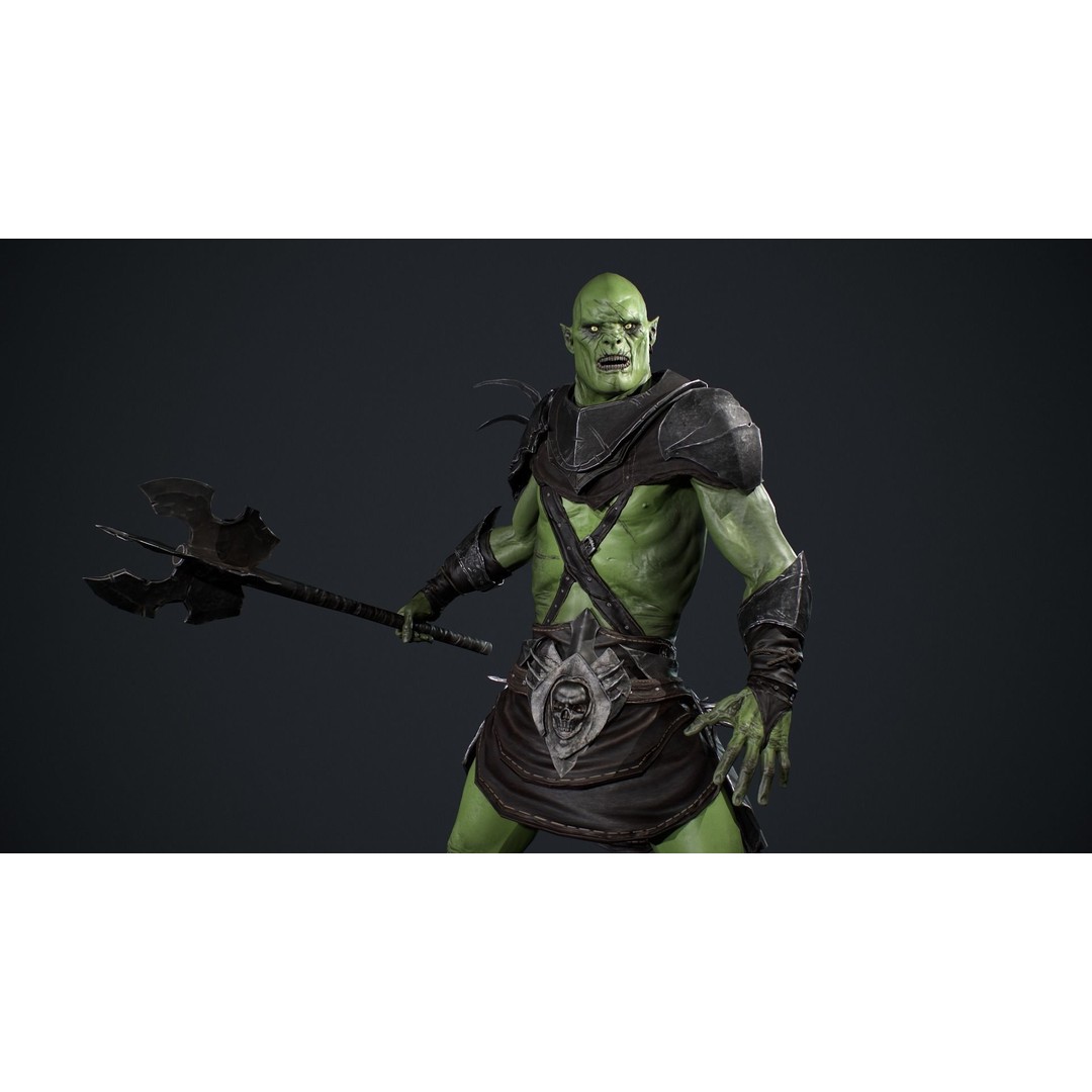 Orc 3D Model – Low Poly Game Ready Character with Rigging - View 14