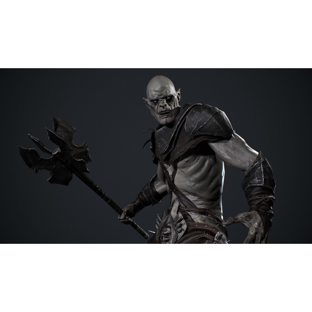 Orc 3D Model – Low Poly Game Ready Character with Rigging - View 3