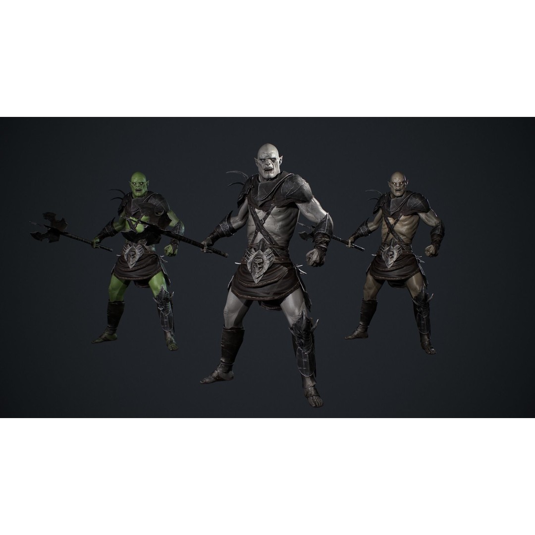 Orc 3D Model – Low Poly Game Ready Character with Rigging - View 4