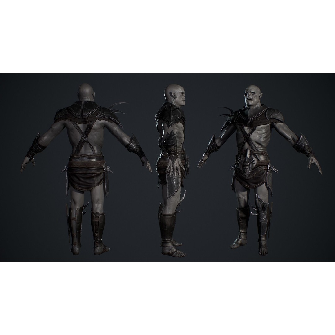 Orc 3D Model – Low Poly Game Ready Character with Rigging - View 5