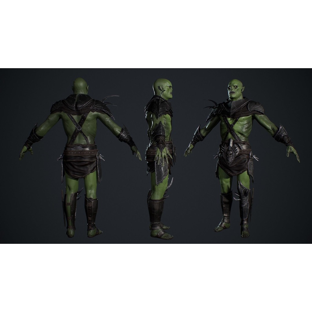 Orc 3D Model – Low Poly Game Ready Character with Rigging - View 6