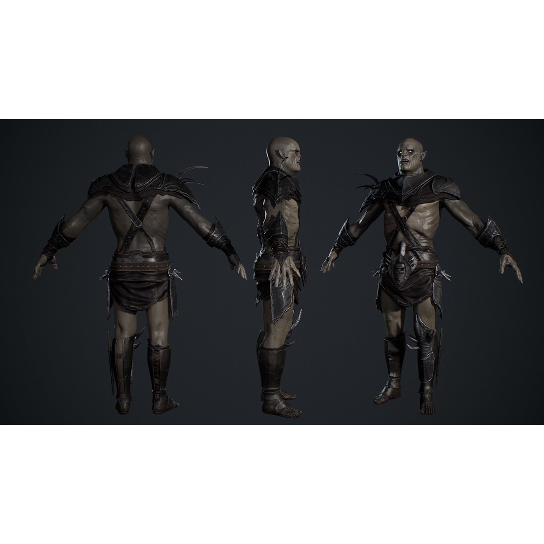 Orc 3D Model – Low Poly Game Ready Character with Rigging - View 7