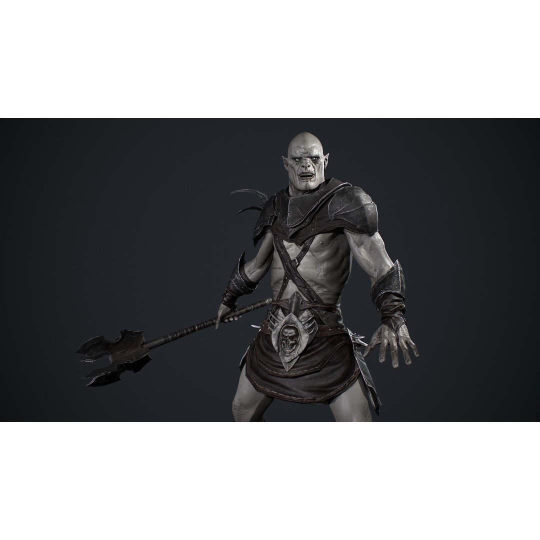 Orc 3D Model – Low Poly Game Ready Character with Rigging - View 9