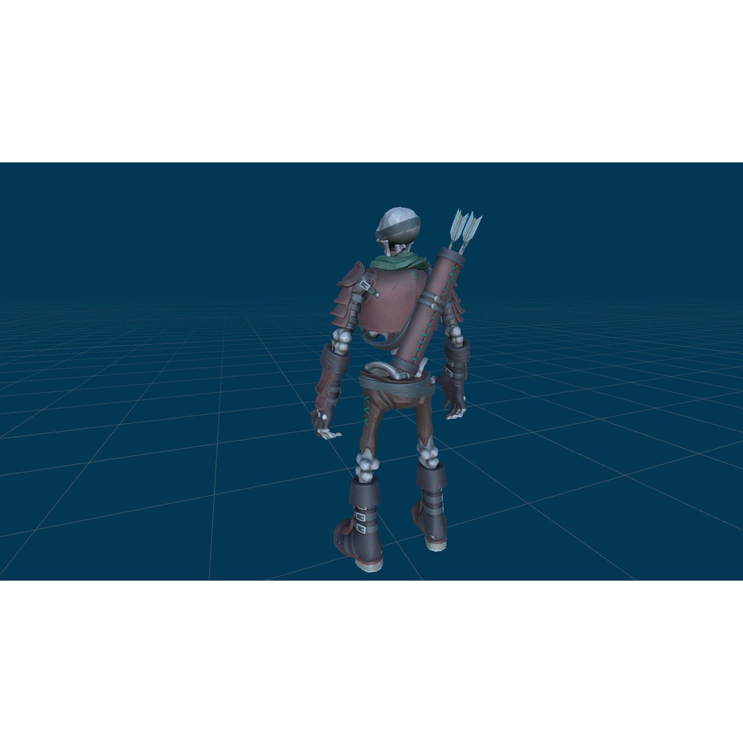 Skeleton Archer 3D Model – Low Poly Rigged Character for Games - View 23