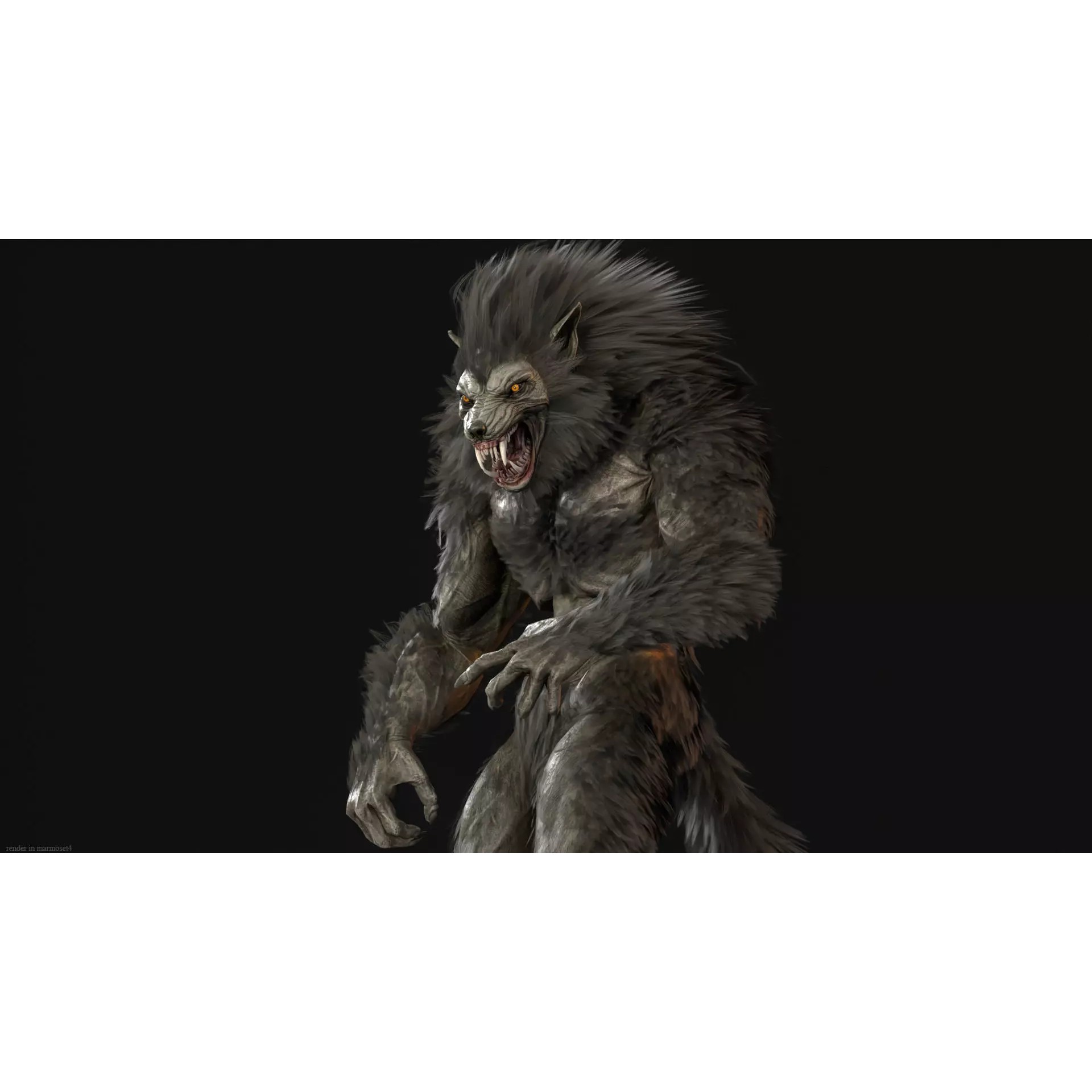 Werewolf Remaster - Low-Poly Game-Ready 3D Model - View 10