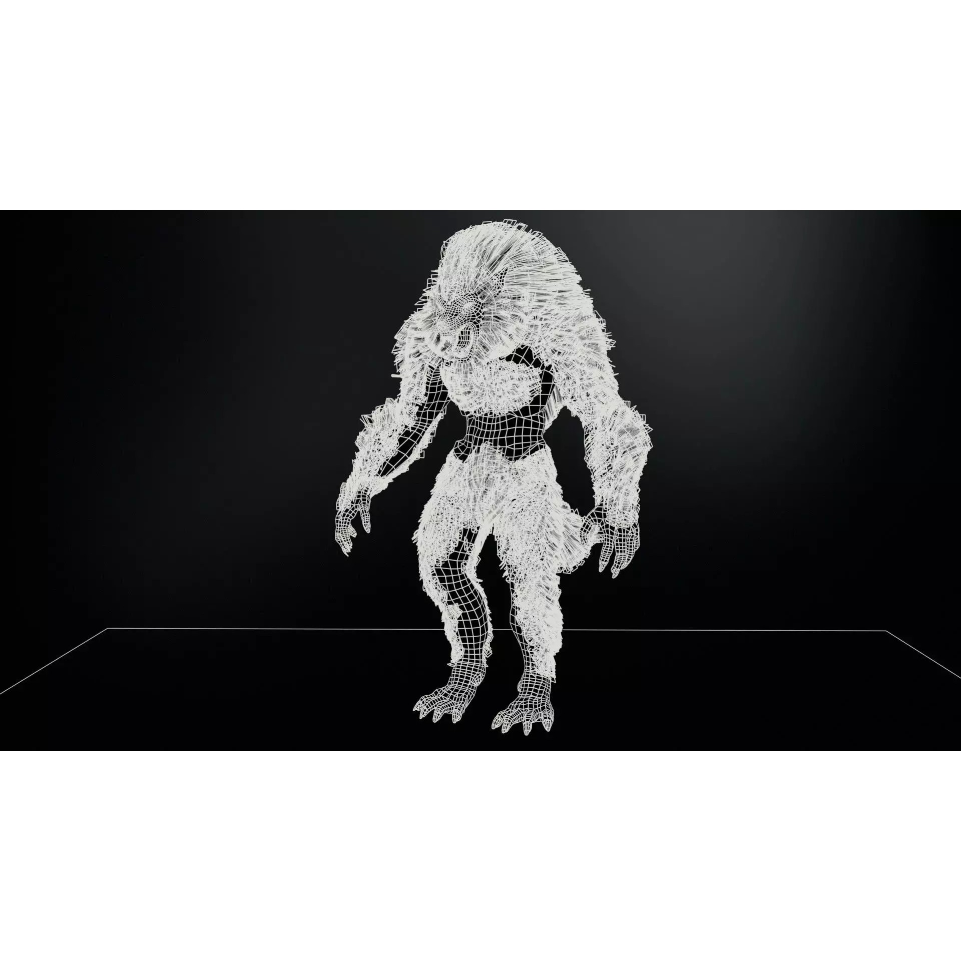 Werewolf Remaster - Low-Poly Game-Ready 3D Model - View 12