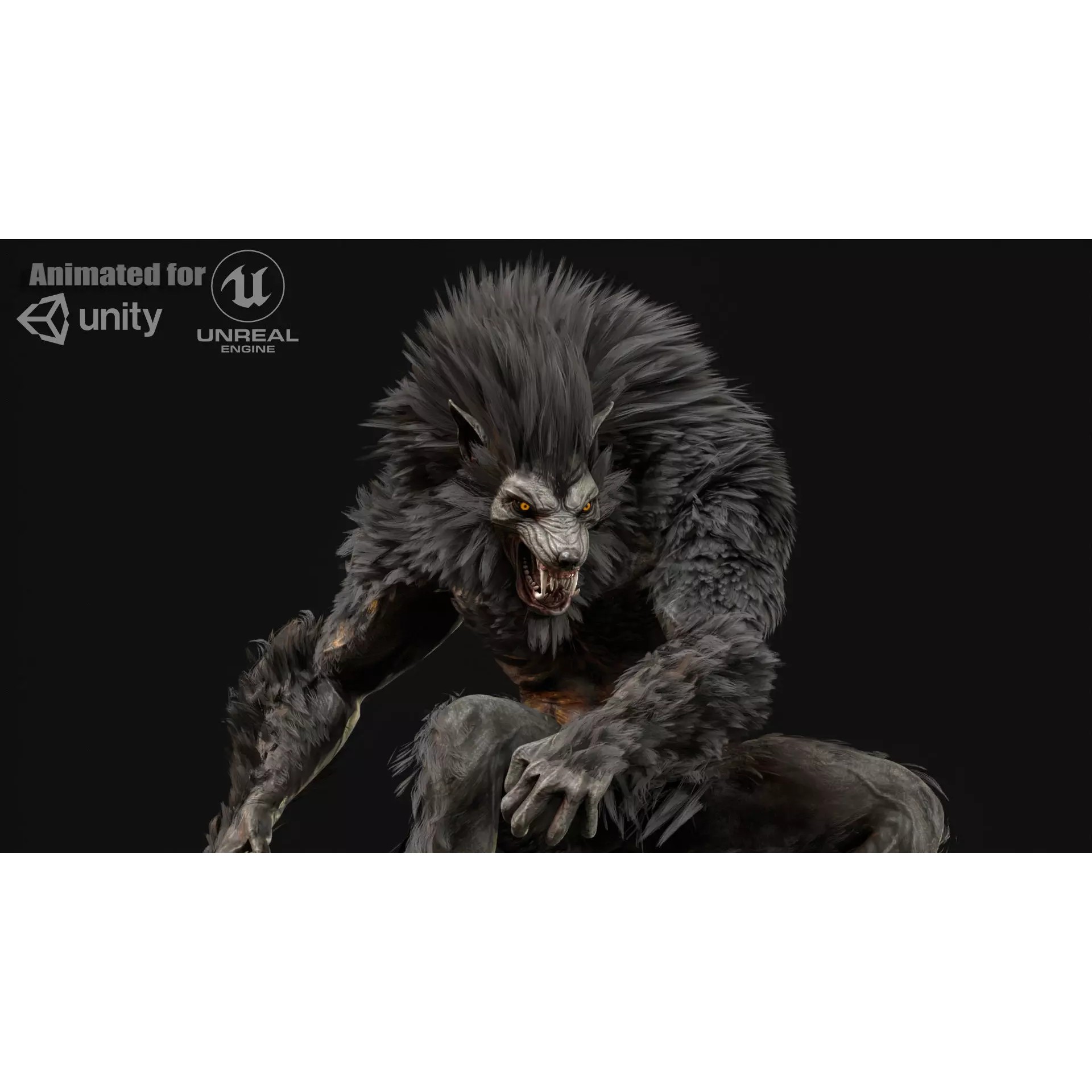 Werewolf Remaster - Low-Poly Game-Ready 3D Model - View 2