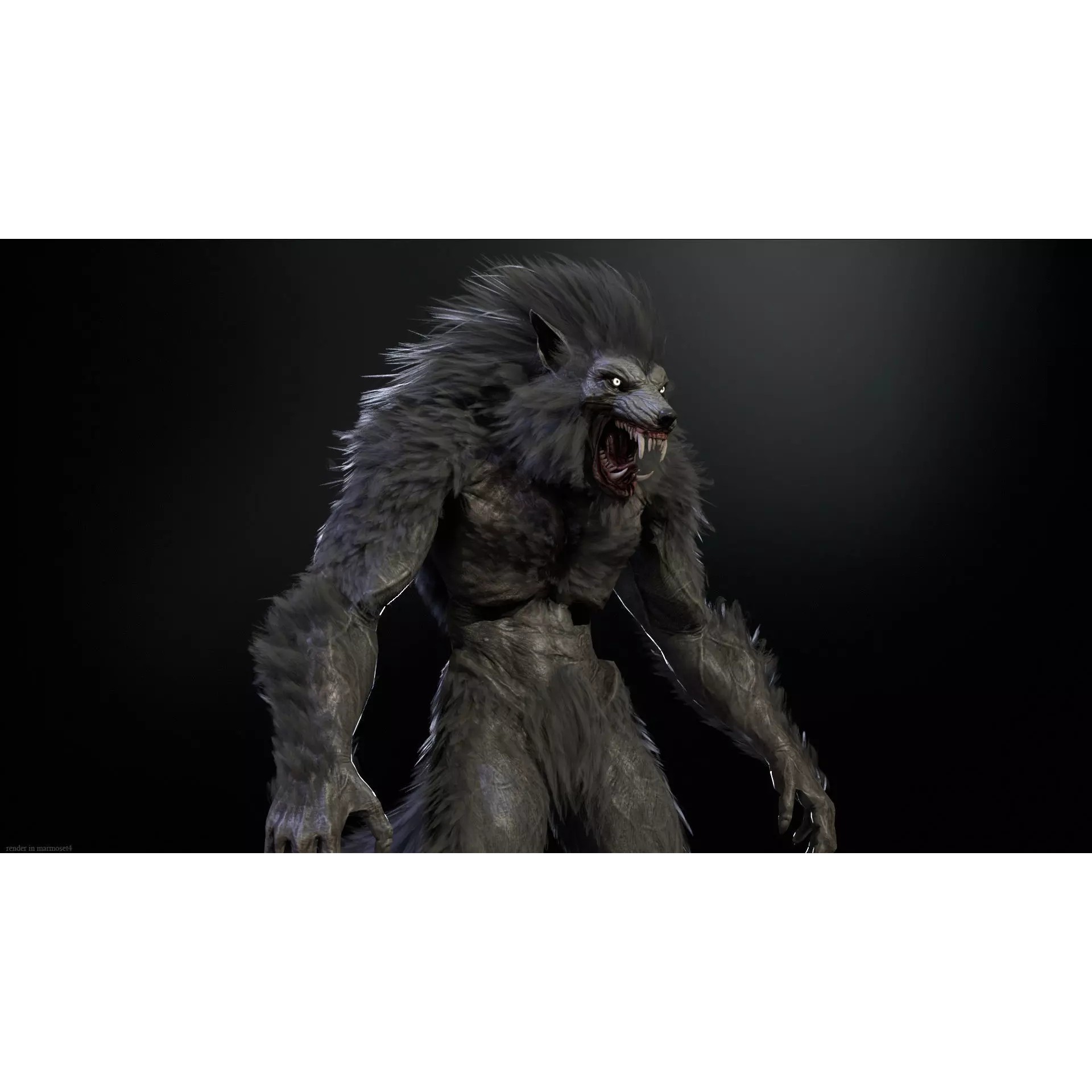 Werewolf Remaster - Low-Poly Game-Ready 3D Model - View 7