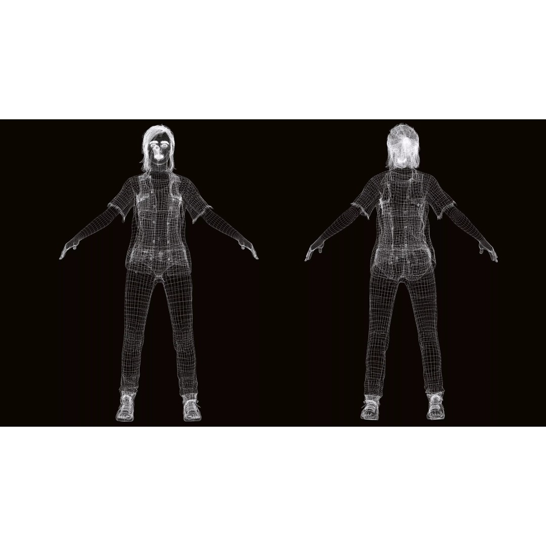 Ellie Survivor 3D Model – Low Poly Rigged Character for Animation - View 15