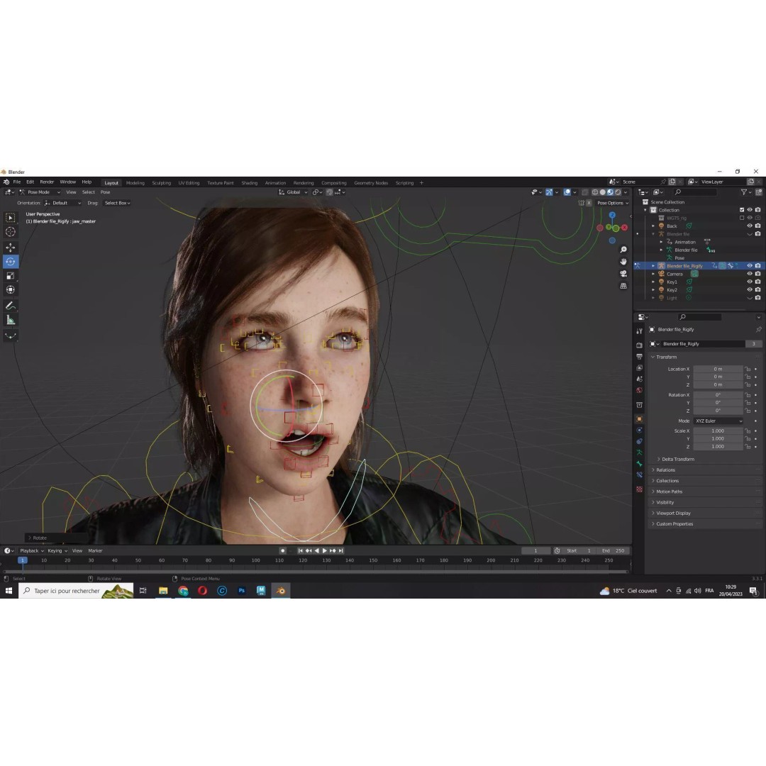 Ellie Survivor 3D Model – Low Poly Rigged Character for Animation - View 18