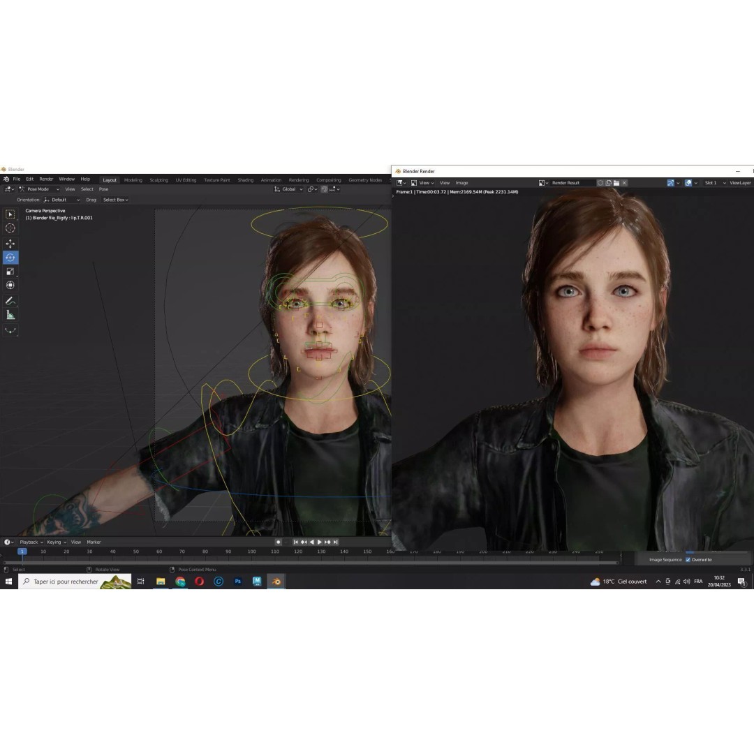 Ellie Survivor 3D Model – Low Poly Rigged Character for Animation - View 19