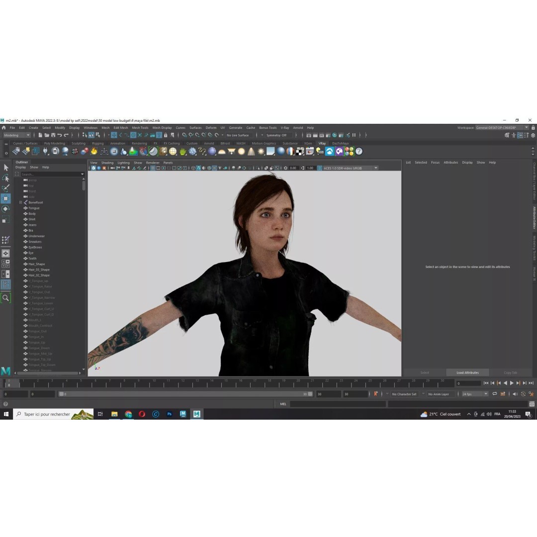 Ellie Survivor 3D Model – Low Poly Rigged Character for Animation - View 23