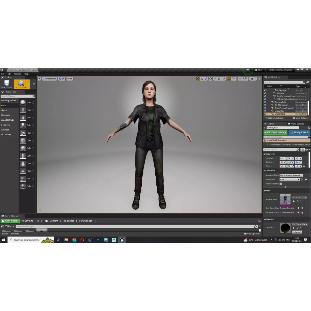 Ellie Survivor 3D Model – Low Poly Rigged Character for Animation - View 24