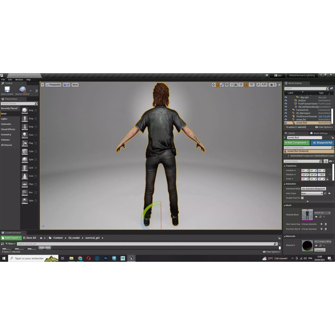 Ellie Survivor 3D Model – Low Poly Rigged Character for Animation - View 25
