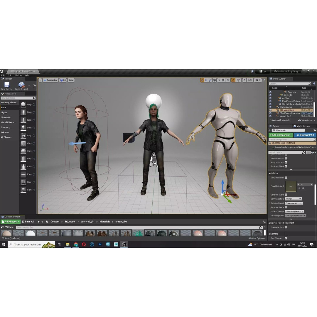 Ellie Survivor 3D Model – Low Poly Rigged Character for Animation - View 27