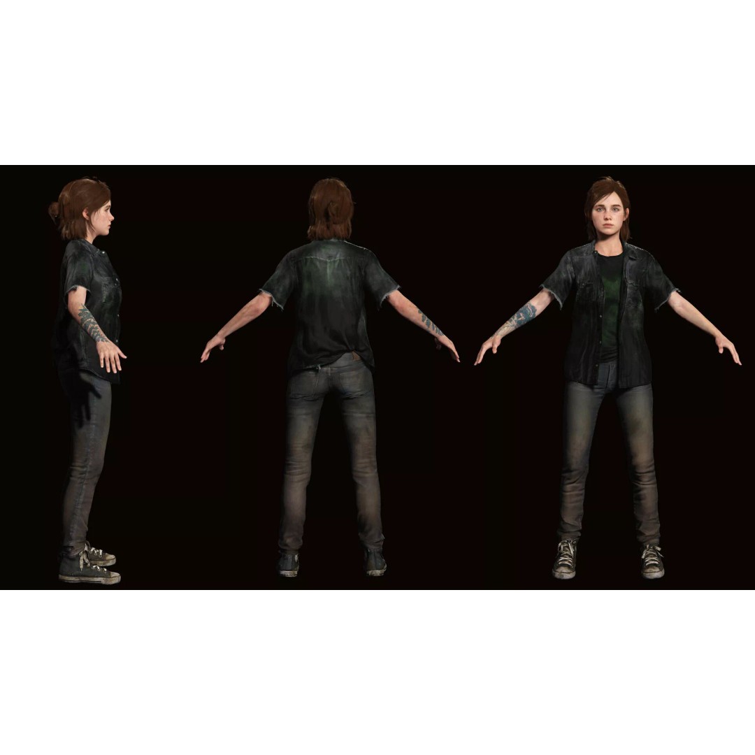Ellie Survivor 3D Model – Low Poly Rigged Character for Animation - View 3