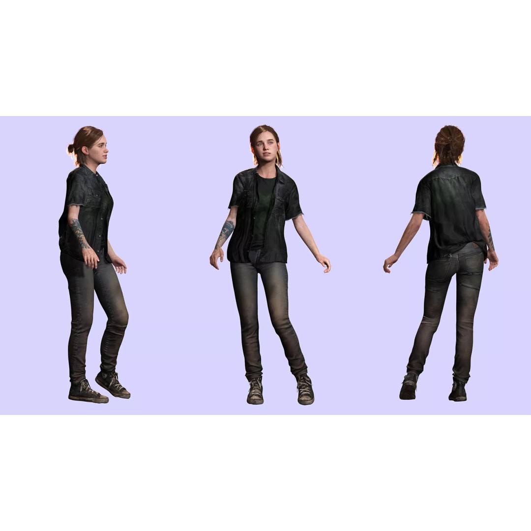 Ellie Survivor 3D Model – Low Poly Rigged Character for Animation - View 5