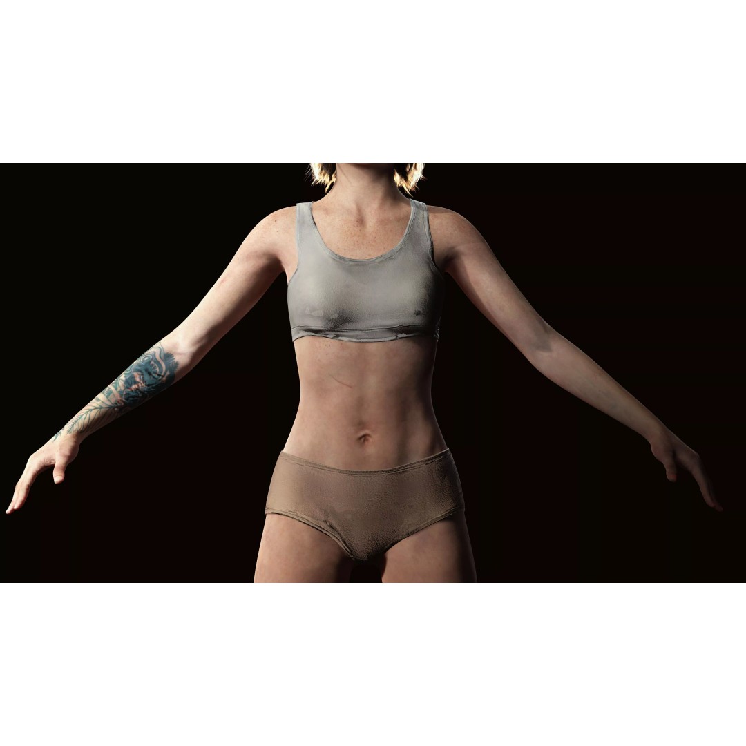 Ellie Survivor 3D Model – Low Poly Rigged Character for Animation - View 7
