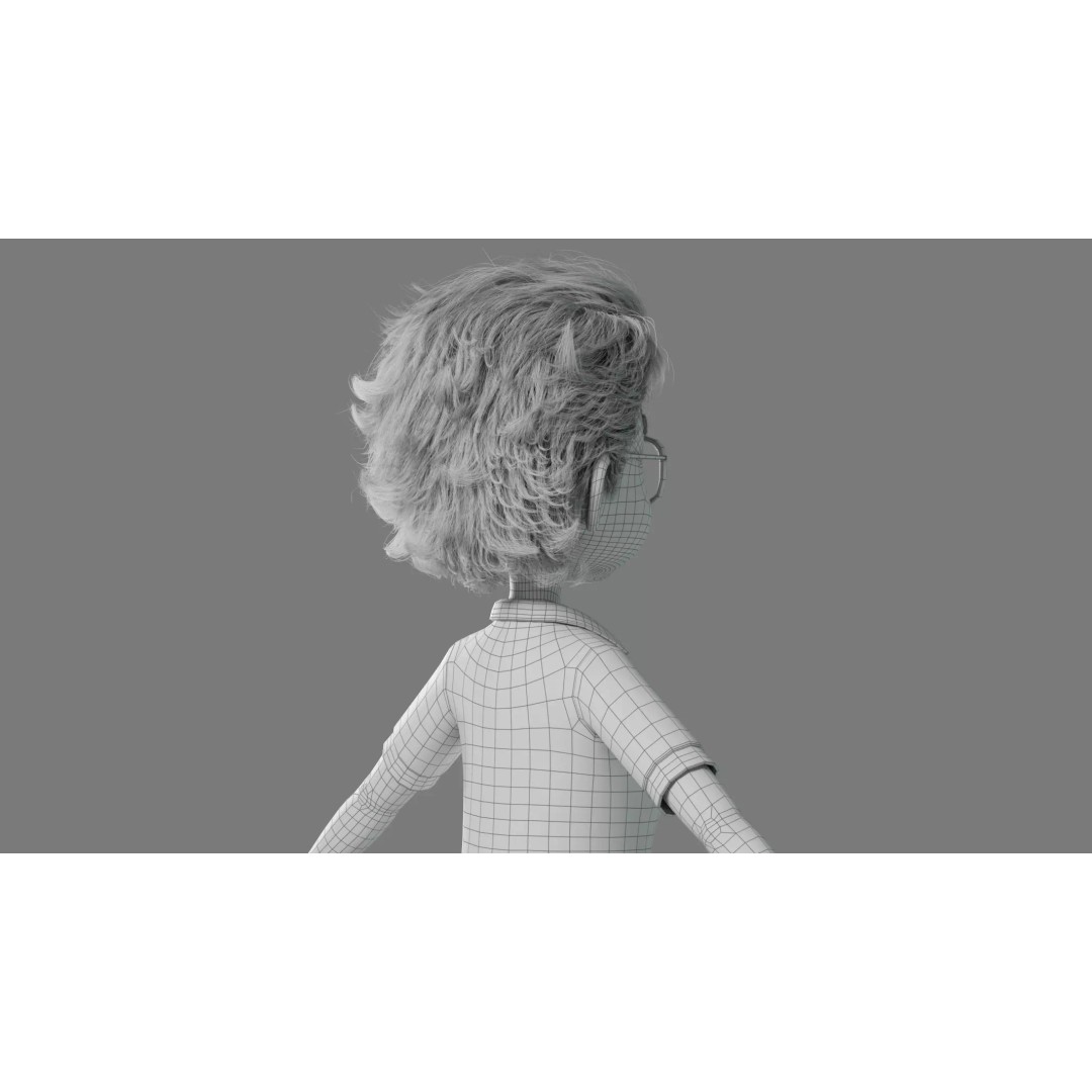 Cartoon Old Woman 3D Model – Rigged Character with PBR Textures, FBX - View 32