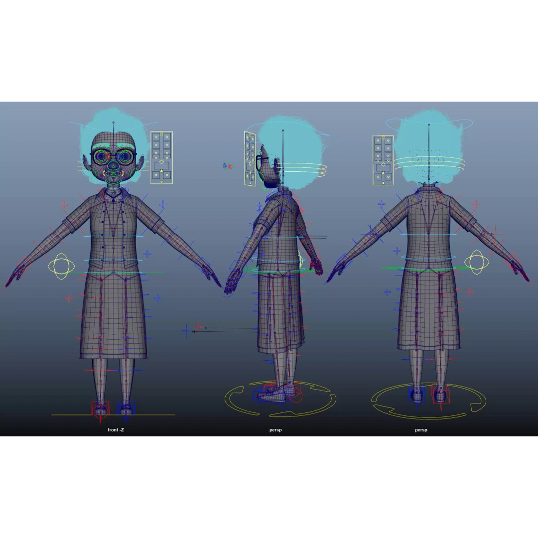 Cartoon Old Woman 3D Model – Rigged Character with PBR Textures, FBX - View 46