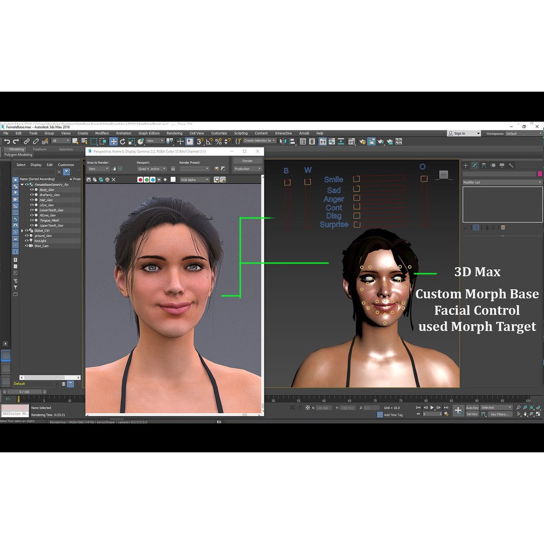 Female Base 3D Model – Low Poly Rigged Character for Animation - View 19