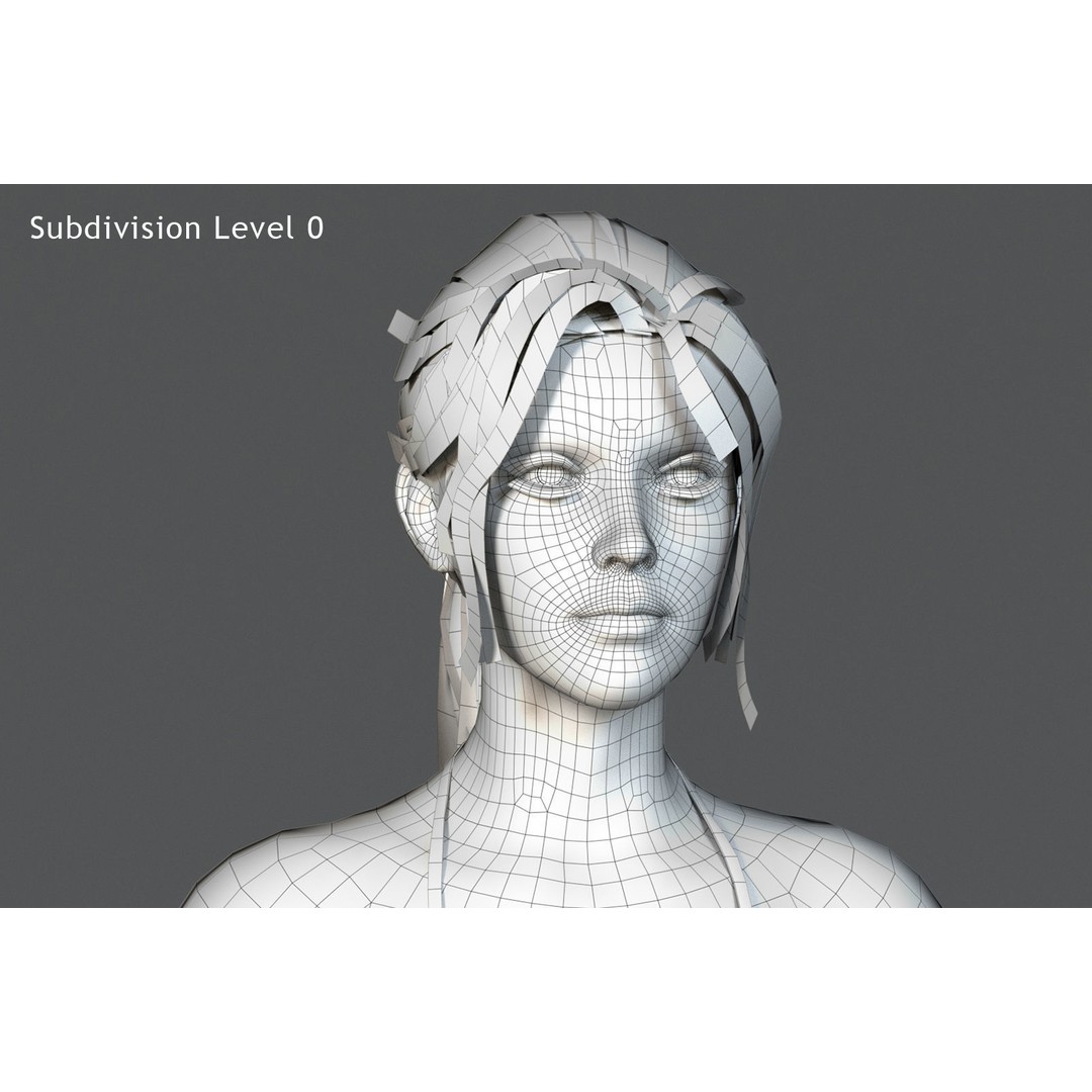 Female Base 3D Model – Low Poly Rigged Character for Animation - View 23
