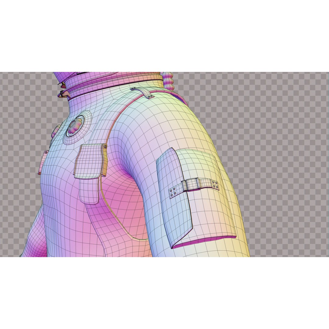 Astronaut Space Suit 3D Model – Low Poly Rigged PBR Character Asset - View 12