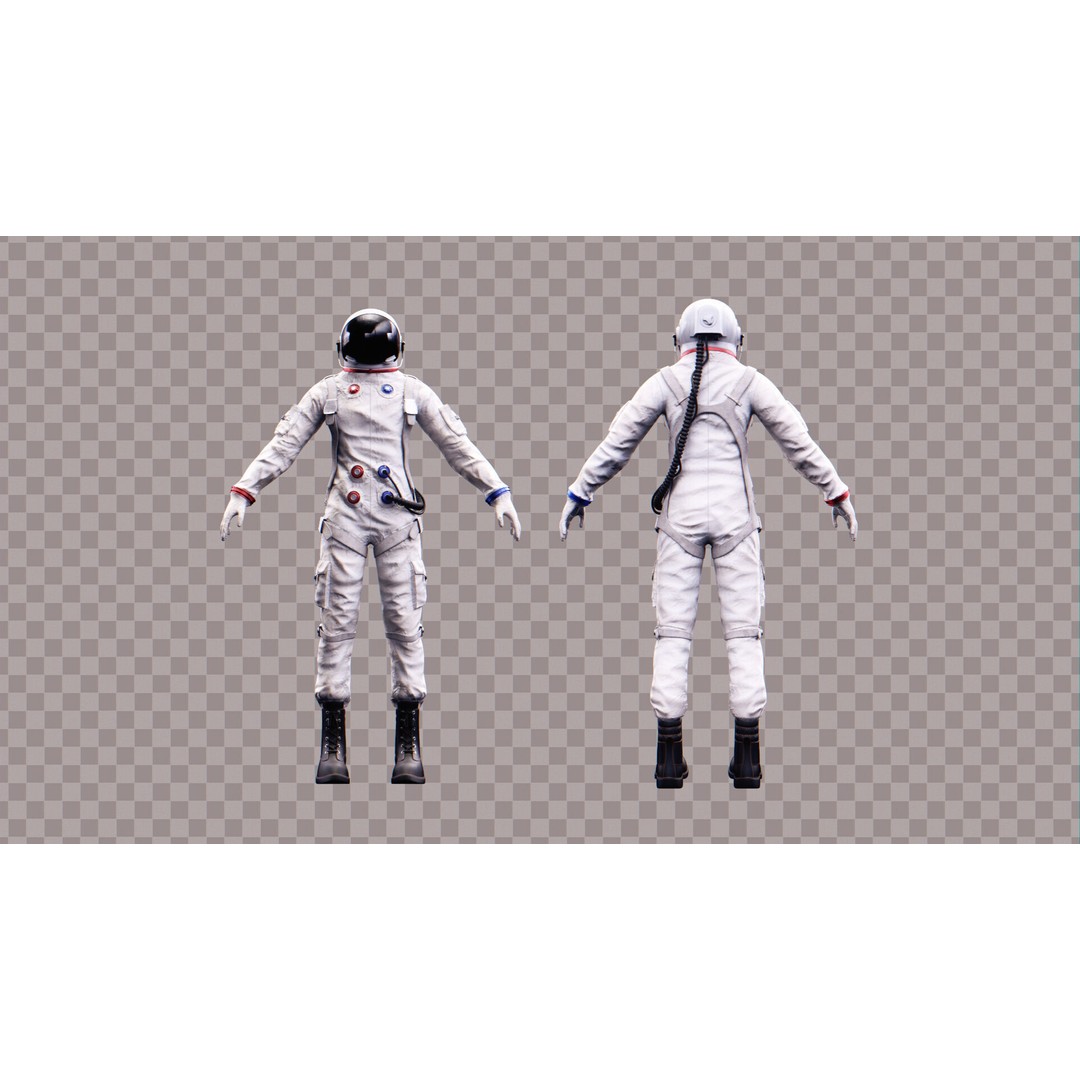 Astronaut Space Suit 3D Model – Low Poly Rigged PBR Character Asset - View 18