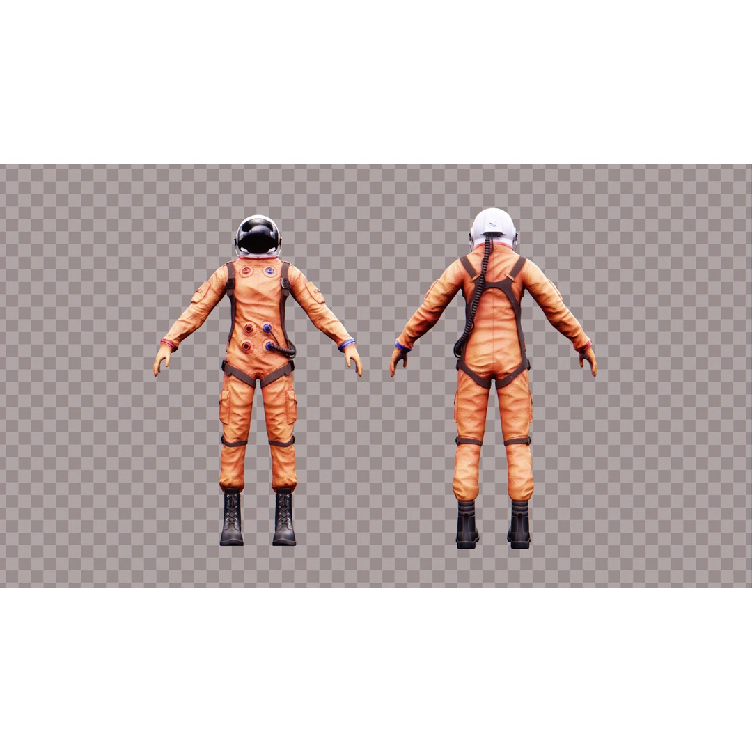 Astronaut Space Suit 3D Model – Low Poly Rigged PBR Character Asset - View 19