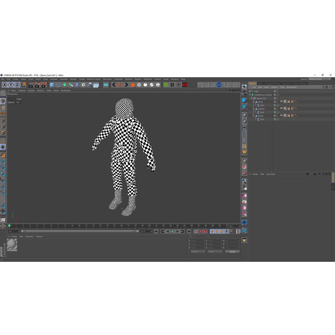 Astronaut Space Suit 3D Model – Low Poly Rigged PBR Character Asset - View 22