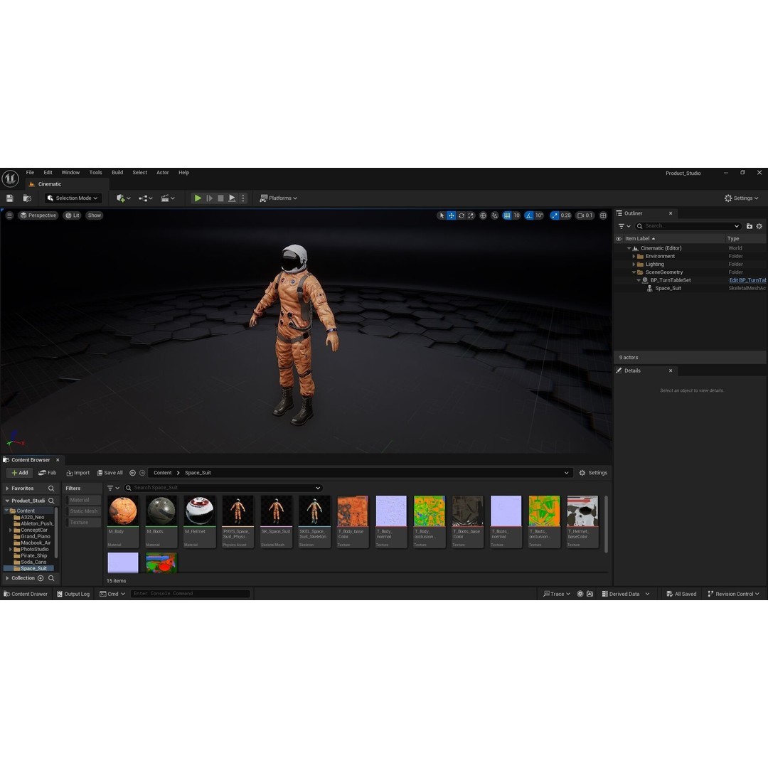 Astronaut Space Suit 3D Model – Low Poly Rigged PBR Character Asset - View 24