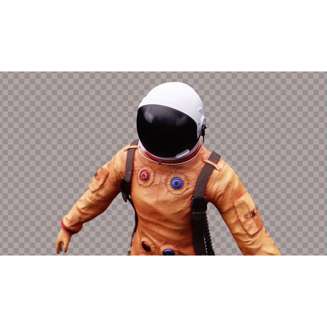 Astronaut Space Suit 3D Model – Low Poly Rigged PBR Character Asset - View 3