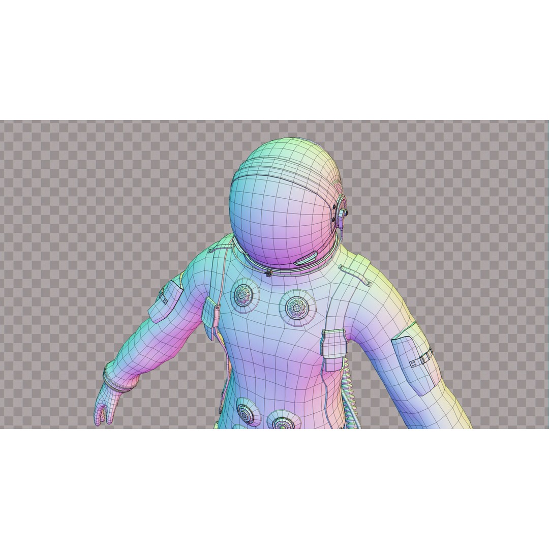 Astronaut Space Suit 3D Model – Low Poly Rigged PBR Character Asset - View 4