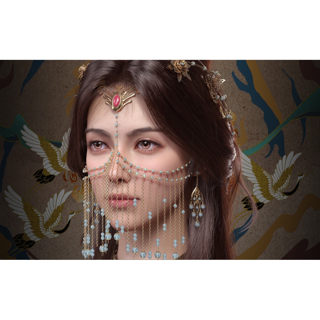 Chinese Girl 3D Model – High Poly Character with 8K PBR Textures - View 10