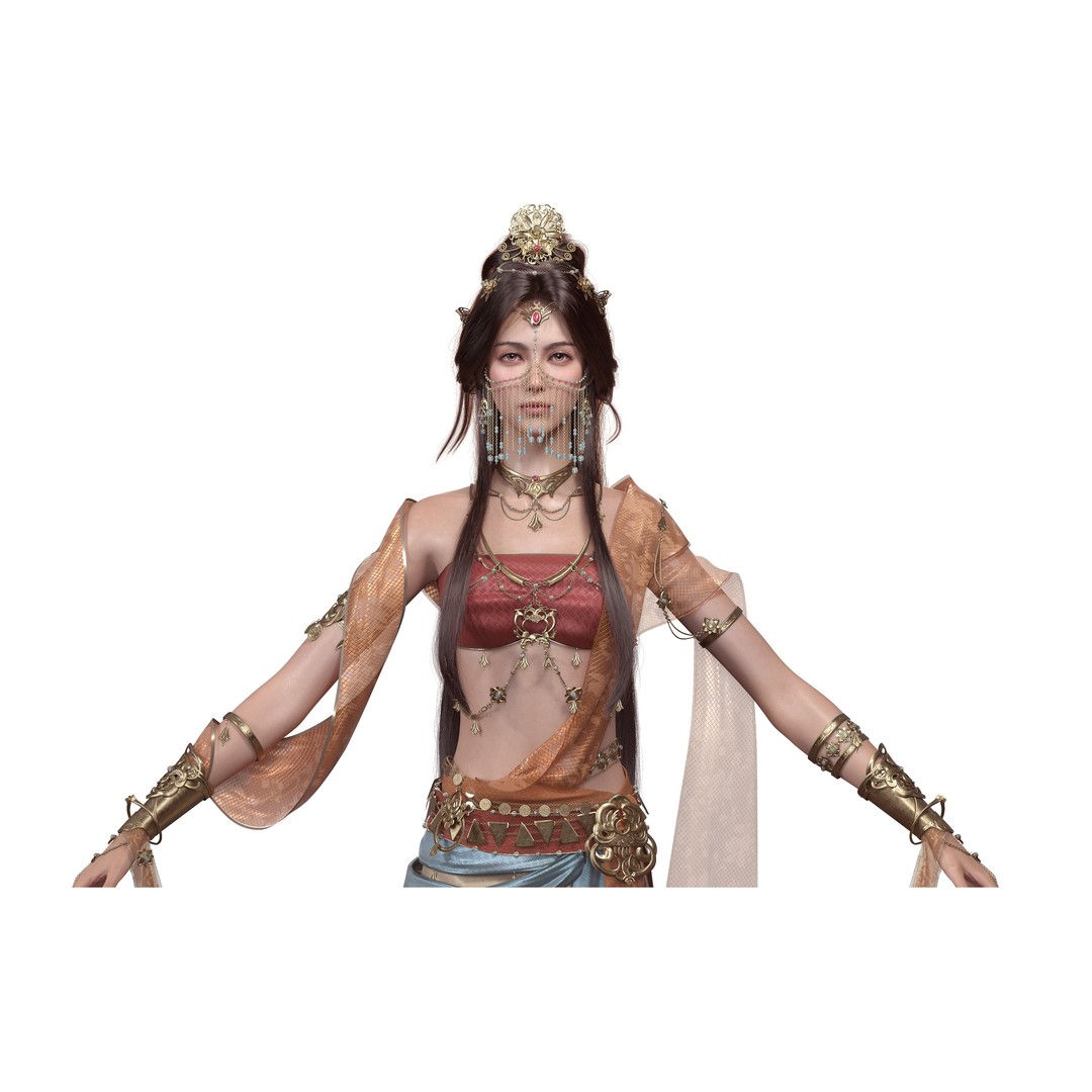 Chinese Girl 3D Model – High Poly Character with 8K PBR Textures - View 14