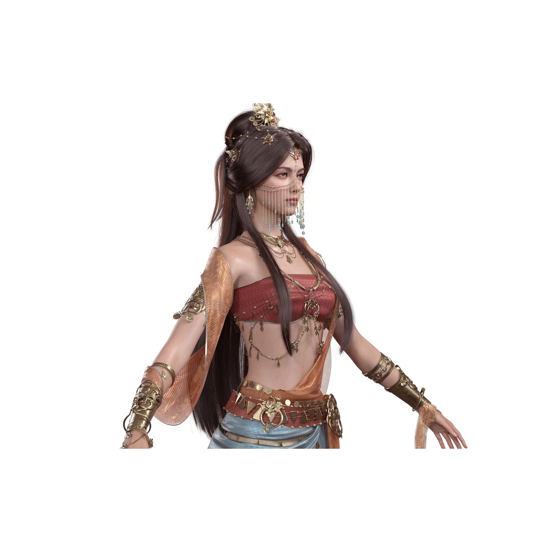 Chinese Girl 3D Model – High Poly Character with 8K PBR Textures - View 17