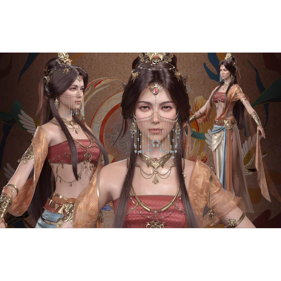 Chinese Girl 3D Model – High Poly Character with 8K PBR Textures - View 2