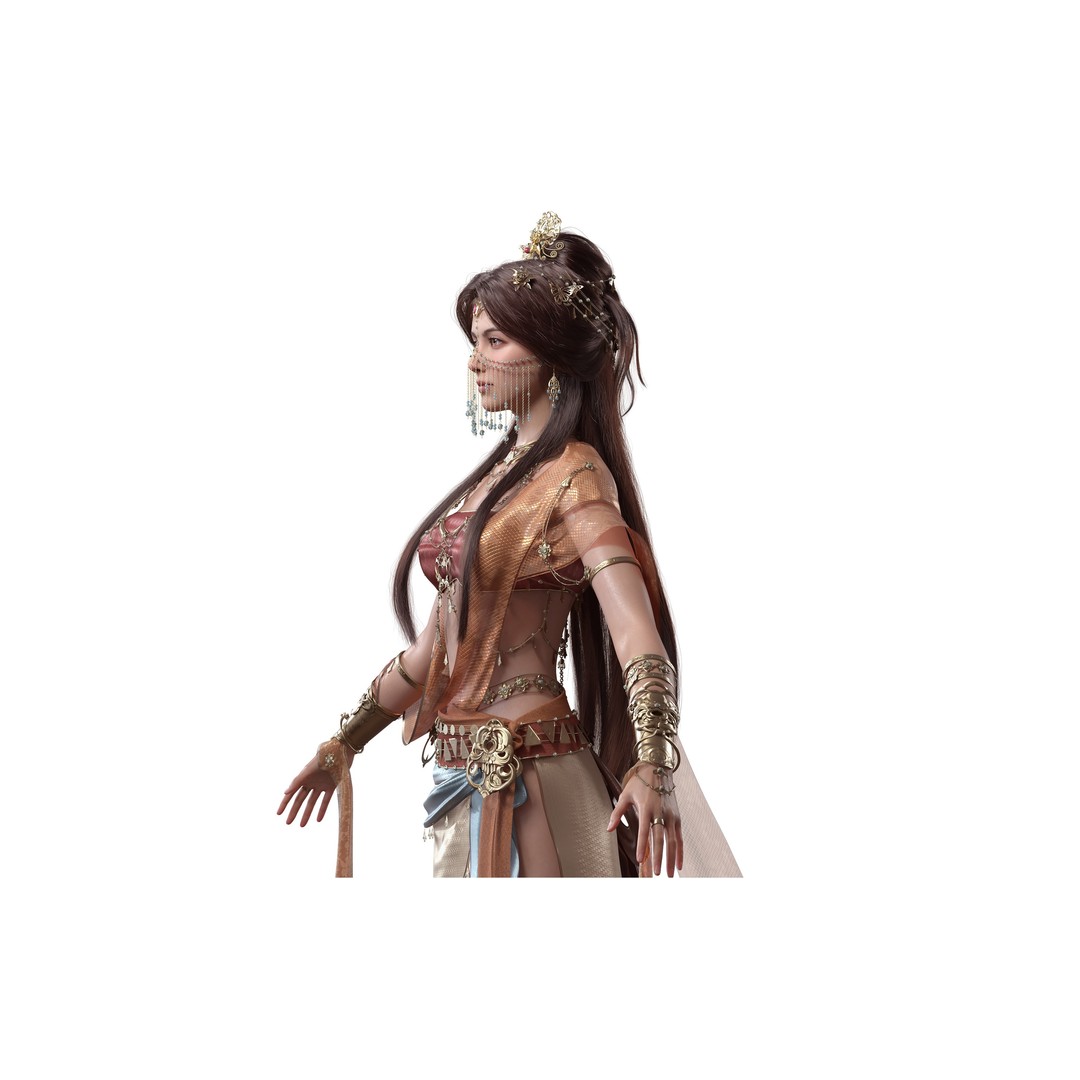 Chinese Girl 3D Model – High Poly Character with 8K PBR Textures - View 23