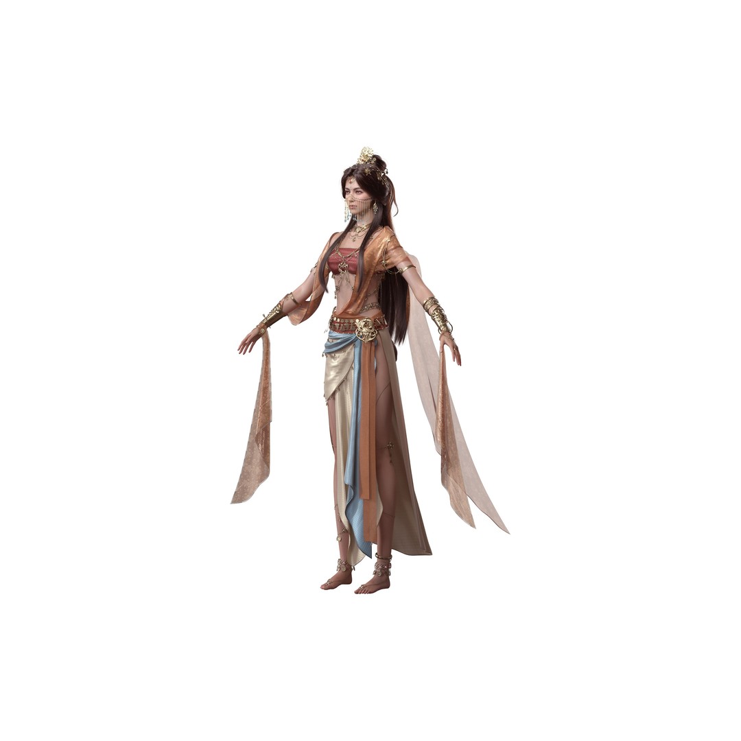 Chinese Girl 3D Model – High Poly Character with 8K PBR Textures - View 24