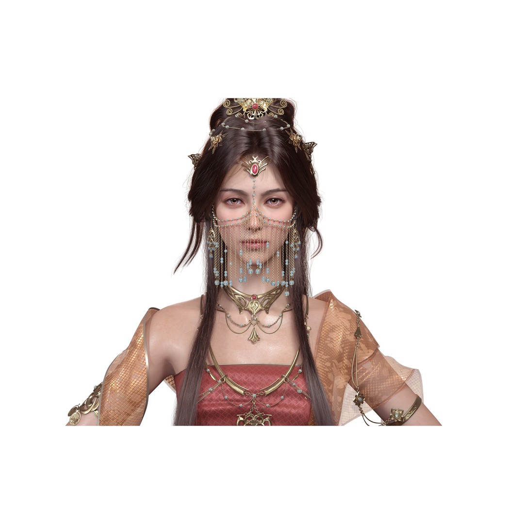 Chinese Girl 3D Model – High Poly Character with 8K PBR Textures - View 4