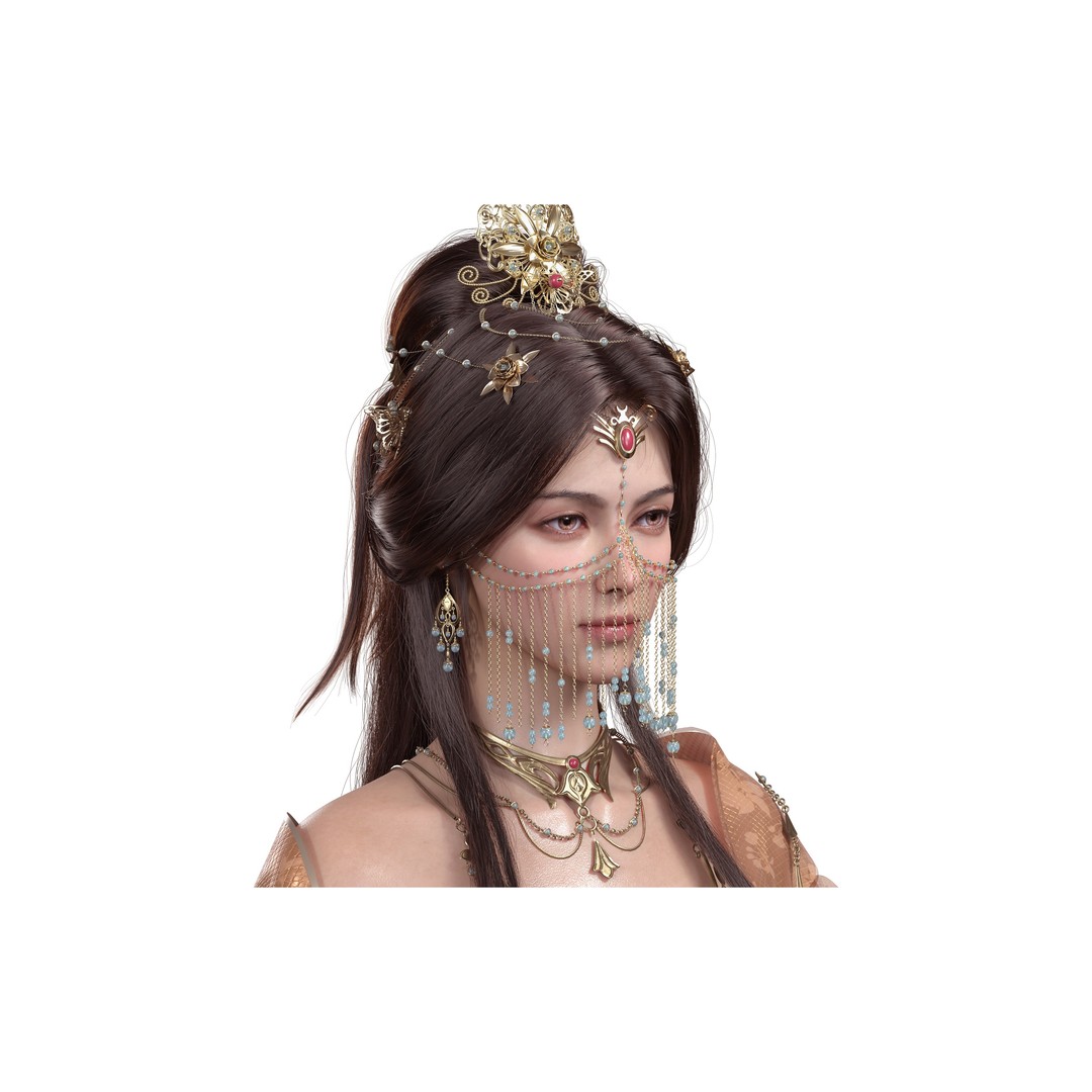 Chinese Girl 3D Model – High Poly Character with 8K PBR Textures - View 6