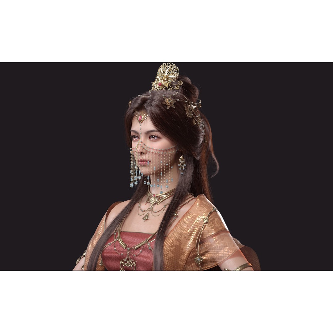 Chinese Girl 3D Model – High Poly Character with 8K PBR Textures - View 7