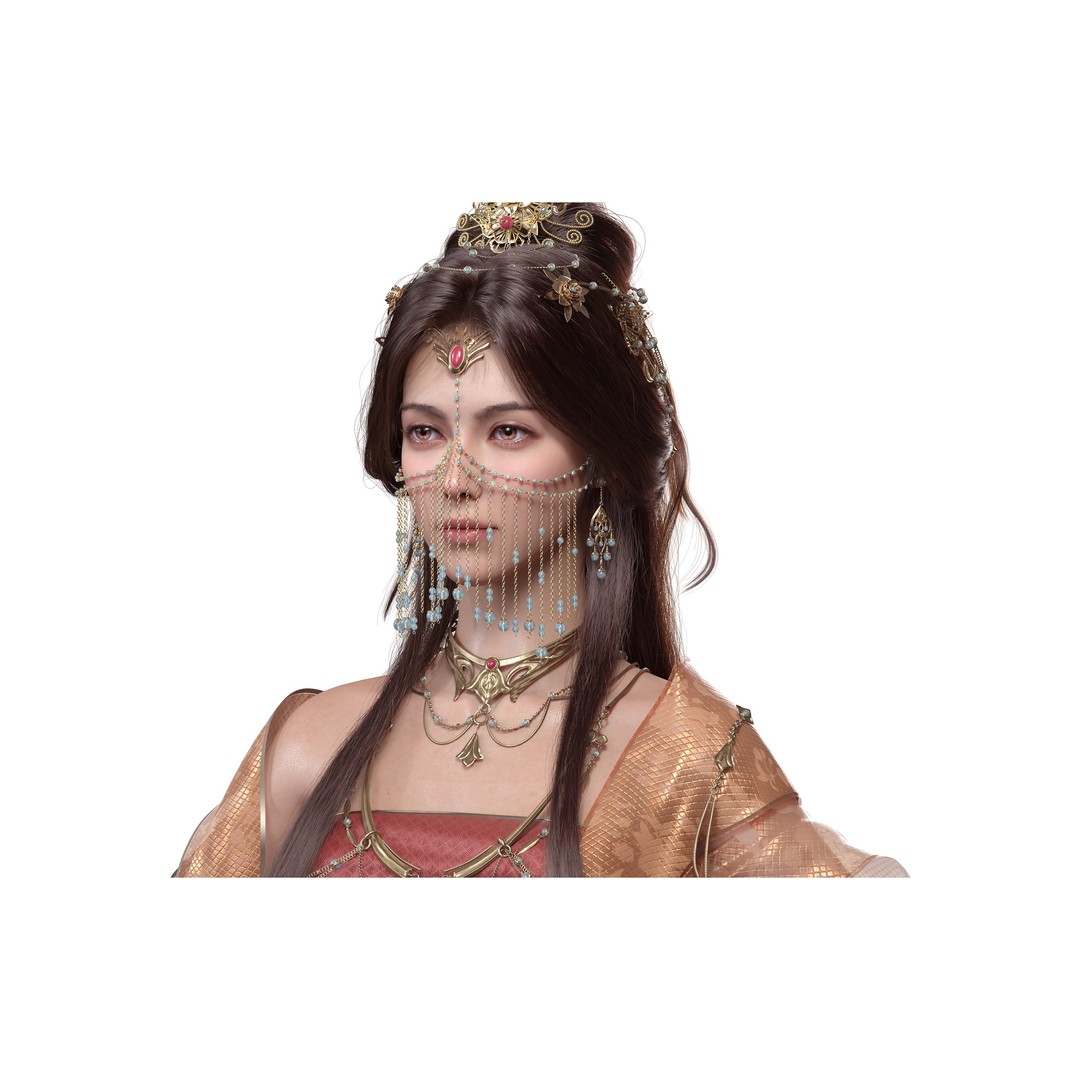 Chinese Girl 3D Model – High Poly Character with 8K PBR Textures - View 8