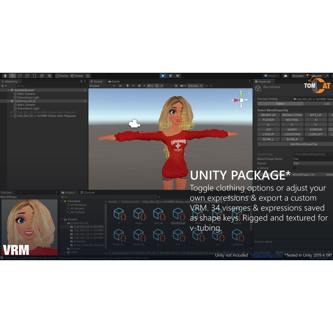 California Girl 3D Model – Rigged Character for Blender & Vtubing - View 16
